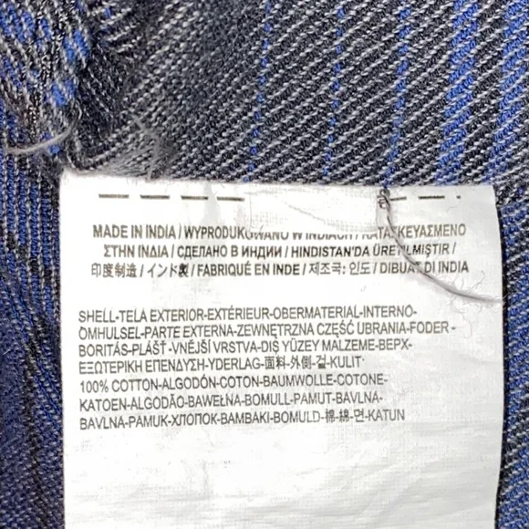 Vans Blue/Grey Striped Long Sleeve Button Front Flannel Shirt - Picture 5 of 6